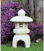 Buddha Statue,Japanese Pagoda Solar Light Garden Statue Japanese Buddha Sculpture Lantern Zen Decor,White - Image 2