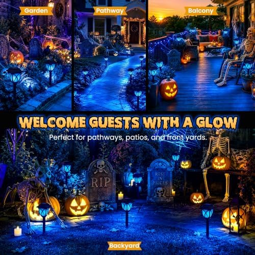 GIGALUMI Solar Halloween Lights Outdoor Decor, Solar Pathway Lights 8 Pack - Image 4