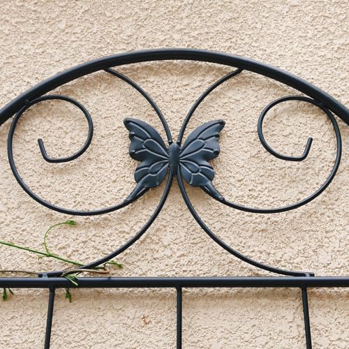 4 Pack Metal Garden Trellis 86.7" Tall Outdoor Climbing Plant Support for Roses, Flowers, Rustproof Durable Black Galvanized Tube, Lawn Garden Fence Decor Screen (4pcs, 86.7" H) - Image 6