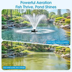 Antfraer 750W Floating Pond Fountain Aerator, 1HP Pond Aerator Fountain with Timer, 2 Nozzles, 110V 10FT Spray Height, for Large Pond Lake, Koi Fish Pond, Agricultural Irrigation, Pond Oxygenation - Image 2