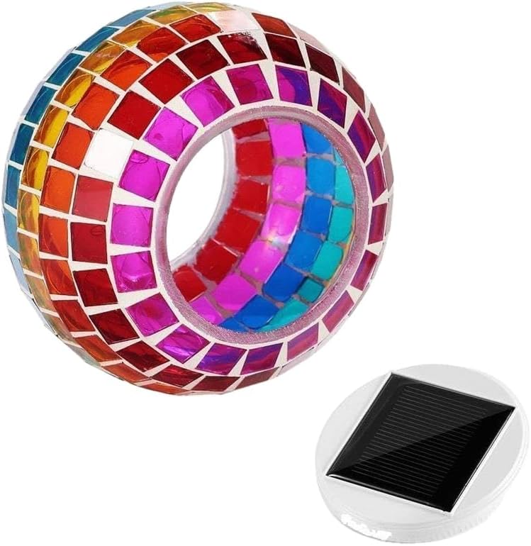 Solar Glass Ball Table Light Color Changing Solar Powered Mosaic Glass Table Lamps Waterproof Decorative Led Night L by Unknown