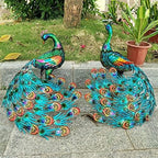 Ujicde 22.8Inch Peacock Statue Garden Ornaments Outdoor, Large Standing Metal Peacock Garden Sculpture, Garden Bird Art Decor for Yard Porch Patio (Color : B) - Image 4