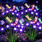 4 Pack Dragonfly Solar Garden Lights Outdoor, 24 LEDs Solar Firefly Lights by yulloyello