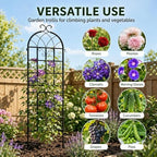 2-Pack 71" Black Metal Garden Trellises with Butterfly Design - Image 6