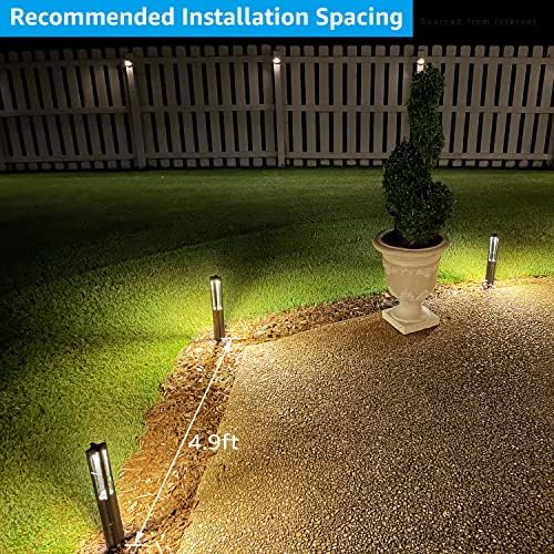 LEONLITE 10-Pack 3W LED Low Voltage Path Lights Aluminum 3000K Black - Image 6