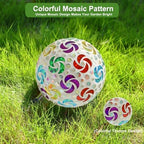 SAVENNA Mosaic Garden Gazing Ball, 8 Inch Decorative Glass Sphere for Outdoor Garden, Lawn & Patio, Fade-Resistant All-Season Yard Art, Multicolor Pinwheel Pattern - Image 2