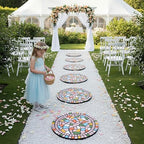 Garden Decoration Round Pedal Stone 12 "- Pink Mosaic Pattern - Image 6