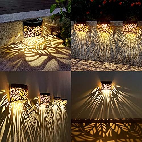 DenicMic Solar Wall Lights Outdoor 4 Pack Fence Solar Lights Led - Image 3