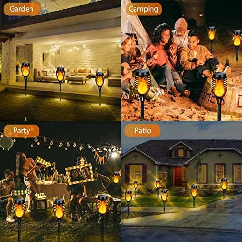 12 Pack Solar Torch Light with Flickering Flame for Halloween Decor - Image 2