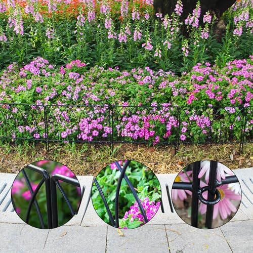5 Pack Decorative Fence Metal Garden Fence 16in x 7.5ft Panel Set Animal Barrier Border Edging - Image 4