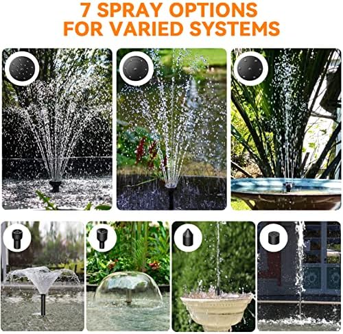 POPOSOAP Solar Water Pump Outdoor, 30 Watt Solar Powered Water Pump with 430GPH Solar Pump, 7 Nozzles, 6.6 Tubing DIY Water Feature for Pond, Fountain, Pool, Garden, Backyard - Image 4
