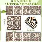 Pangda 16 Pcs Rubber Stepping Stones Outdoor, Copper, Scroll - Image 2