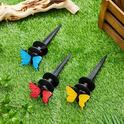 Tandefio 3 Pcs Butterfly Garden Hose Guide Stakes, Cast Iron Metal - Image 3