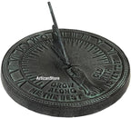 ARTIZANSTORE Cast Iron with Verdigris Finish,Sundial 8" inches Home and Office Decor for Gifts (Father Time Sundial) - Image 3