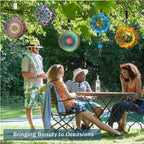 3D Kinetic Wind Spinner 12 Inch Mandala Hanging Metal Wind Spinner for Yard Patio Garden Outdoor Decor(Mandala Hibiscus) - Image 4