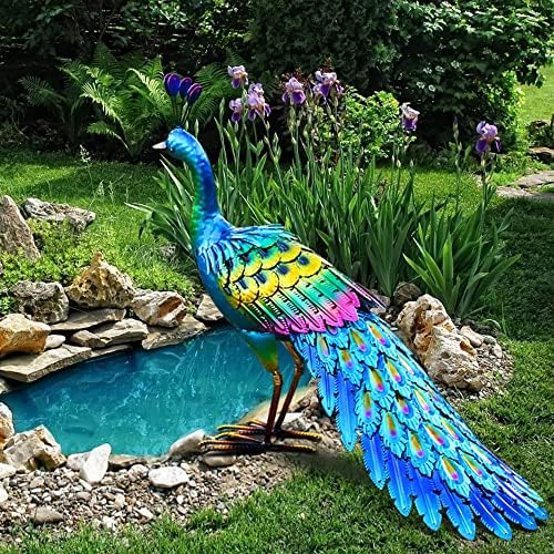 chisheen Metal Peacock Statue Garden Decor Yard Art Outdoor Gift for Women by Chisheen