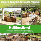 NestNature Solar Outdoor Water Fountain|Wood Water Feature for Garden Decor - Image 5