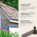 EZ Vane Steel Poodle Dog Weathervane with Wind Cups — Roof Mount - Image 3