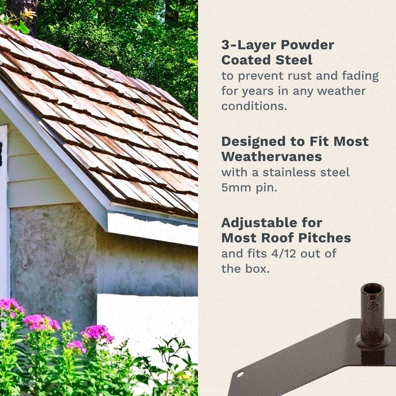 EZ Vane Steel Poodle Dog Weathervane with Wind Cups — Roof Mount - Image 3