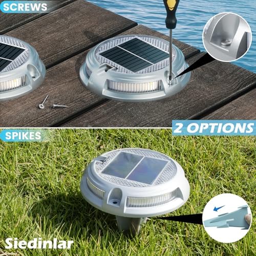 SIEDiNLAR Solar Driveway Lights Outdoor, 16 LEDs with 9 Modes RGB (12 Pack) - Image 6