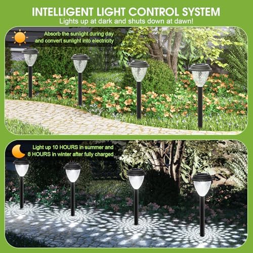 GOODFOEVER Solar Pathway Lights Outdoor, 16 Pack Solar Lights Outdoor Waterproof for Outside, Garden Decor for Yard, Patio, Landscape, Planter, Walkway, Driveway - Image 5