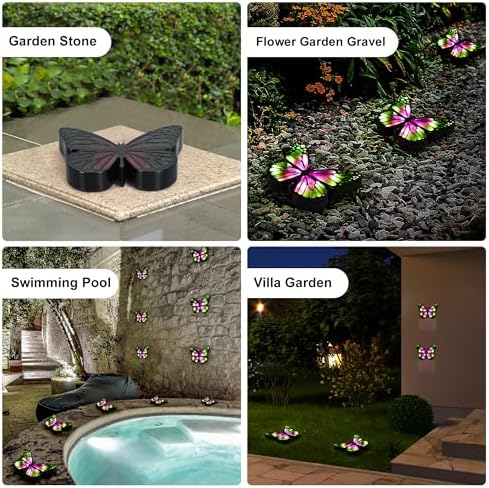 ground lights, equipped with 4 solar lights for outdoor waterproofing, 14 LED solar landscape lighting, suitable for gardens, courtyards, terraces, corridors, lanes, and walkways (green) - Image 3