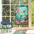 Stained Glass Window Hanging, Dragonfly Suncatchers for Windows Hanging, Handcrafted Sun Catchers Indoor Window Panel for Home Decor, Gift for Mom, Wife, Friends, Rectangular W10 xH15 - Image 2