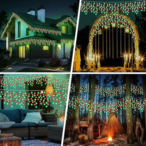Retisee 65ft Red Green Solar Icicle Christmas Light for Outdoor Decoratio - Image 7