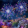 suddus Solar Garden Lights Outdoor Waterproof, Upgrade 2 Pack 150LED Solar Firework Lights, 8 Modes Starburst Fairy Light for Front Yard, Driveway, Bushes, Patio Christmas Decor (Multicolor) by SUDDUS