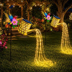 Solar Watering Can Lights Outdoor Lights 800LM IP44, Hummingbird Flower Cascading Fairy Lights, Warm White LED Garden Path Decor, Patio, Pond, Christmas Halloween Wedding Party Outdoor Festival Decor - Image 3