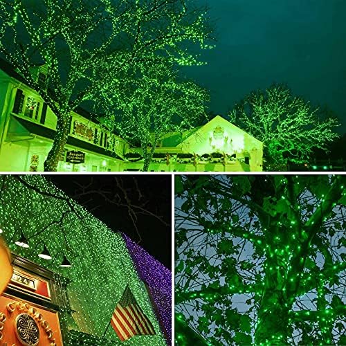 Solar Christmas Lights Outdoor 2 Pack 480 LED Solar Halloween Lights Green - Image 3