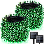 Solar Christmas Lights Outdoor 2 Pack 480 LED Solar Halloween Lights Green by Albelt
