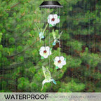 Hummingbird Solar Wind Chimes for Outside - Color Changing LED Outdoor Solar Lights Waterproof Windchimes, Home Garden Patio Yard Porch Decoration (Hummingbird Flower) - Image 4