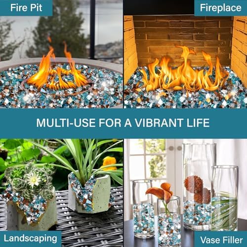NUPICK 20 Pound Fire Glass, 1/2 Inch Reflective Fire Pit Glass - Image 7