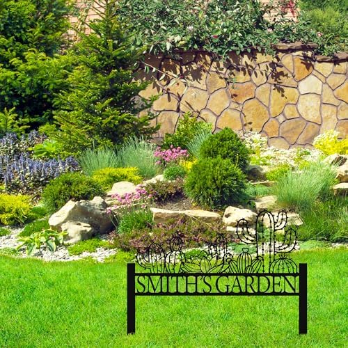 Customized Cactus Metal Garden Sign with Stakes, Garden Decoration Metal Sign, Personalized Gardener Family Name Sign, Cactus Yard Decor, Patio Decorative, Lawn Art, Farmhouse Garden, New Home Gift - Image 6