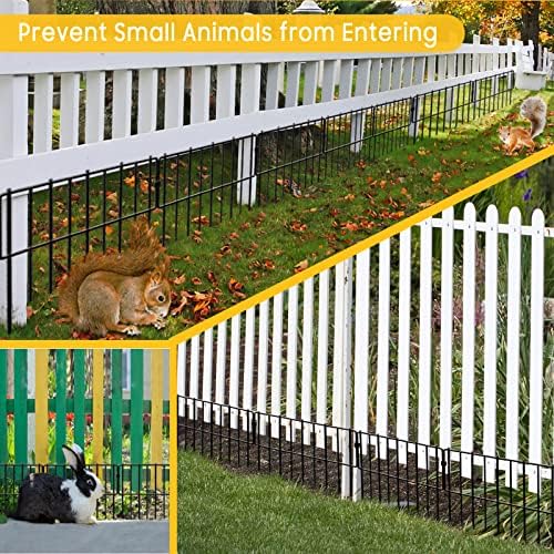 Animal Barrier Fence, 19 Pcs 12In(H) x 20.5Ft(L) Upgrade 1.26 in Gap Decorative Fences No Dig Fence for Rabbit and Dog, Rustproof Metal Wire Garden Fence Border for Garden Patio Landscaping - Image 4