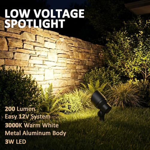 12V LED Outdoor Landscape Spotlights Black 2 Pack - Image 2