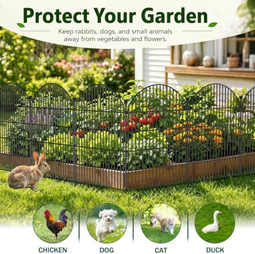 No Dig Garden Fence Panels, Dog Fence Outdoor for Yard, 12 Pack - Image 2