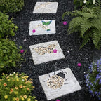 Stepping Garden Stone Square Step Gardening Stones with Pebble, Outdoor Walkway Stepping Lawn Stone Set Concrete Material, 31x21cm Tiles for Decorative Garden Path(Color:A Set) by Unknown