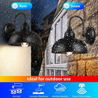 Barn Light Gooseneck Light- Dusk to Dawn Farmhouse Outdoor Lighting, 1-Light Outdoor Gooseneck Lighting with Sensor Farmhouse Wall Sconce for Patio Porch Garage (11.8" Diameter, 1pc) - Image 2