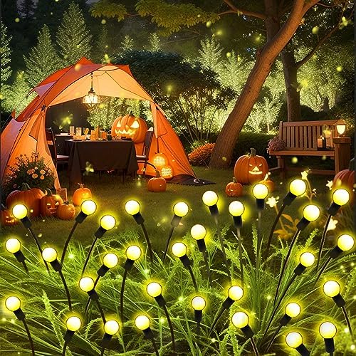 Solar Garden Lights Outdoor, 4 Pack 40 LED Solar Firefly Lights Waterproof, Sway by Wind, Swaying Light for Yard Patio Backyard Garden Planter Flower Bed Pathway Outdoor Decoration (Warm White) - Image 6