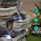 Extra-Large Rock Outdoor Water Fountain with Pump & Light Separate Control - Image 4