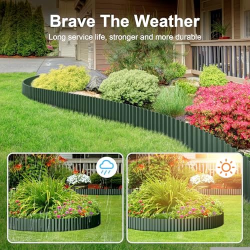 Land Guard Corrugated Metal Garden Edging, 12"×25Ft Steel Landscape Edging, Corrugated Metal Yard Edging Borders, Steel Edging for Landscaping, Garden Fence, Lawn, Flower Bed (Olive-Green) - Image 5