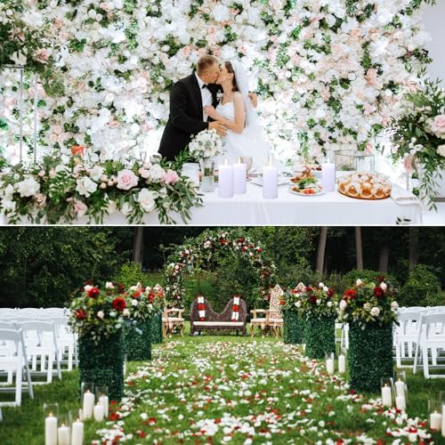 12 Pcs White Flameless Candles Flat Top LED Candles with Remote Timer, Pillar Flameless Candle Bulk Flickering Battery Operated Candle for Wedding Festival Outdoor Home Decor D 3'' H 4'' 5'' 6'' - Image 6