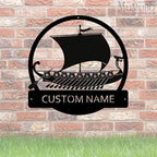 Viking Ship Custom Name Sign Metal Wall Art Personalized Last Name Plaque Outdoor Metal Wall Art Personalized Gift for Wedding/Housewarming - Image 5