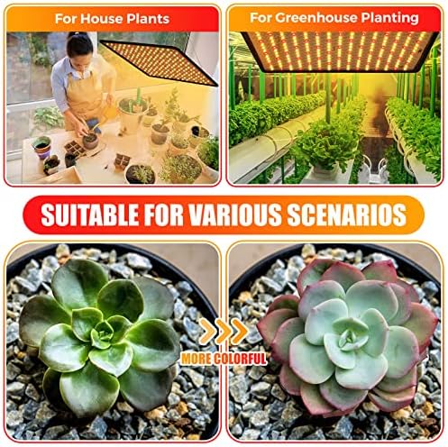 Liliful 4 Pcs Grow Lights Panel 200W Artificial Full Spectrum Grow Lamps with 225 LEDs for Indoor Outdoor Seedling Tent Flowe(Warm White, Red) - Image 5