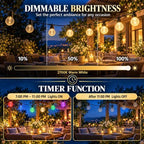 BBG Color Changing Outdoor String Lights, Waterproof LED Patio Lights, 50ft - Image 4