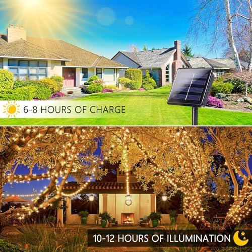 Solar String Lights Outdoor 4 Pack 170FT 480 LED Christmas Light Warm White - Image 5