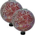 Sunnydaze Solar Gazing Ball for Garden, Pearl Pink, Set of 2 by SunnydazeDecor