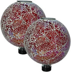 Sunnydaze Solar Gazing Ball for Garden, Pearl Pink, Set of 2 by SunnydazeDecor